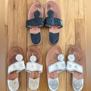 Jack Rogers Slip-On Flat Sandals Size 7 (three pairs)